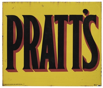 Lot 328 - Pratts. A Pratt's enamel sign