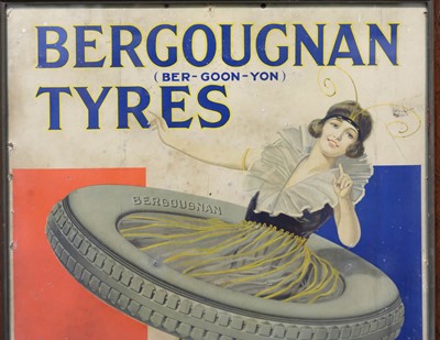 Lot 270 - Bergougnan Tyres. A Ber-Goon-Yon advertising board c.1920