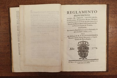 Lot 470 - Reglamentos y Providencias Expedidos…, a sammelband of 21 items, 1753-87