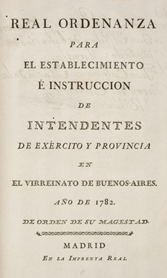 Lot 489 - Real Ordenanza para el Establecimiento…, 1782-83