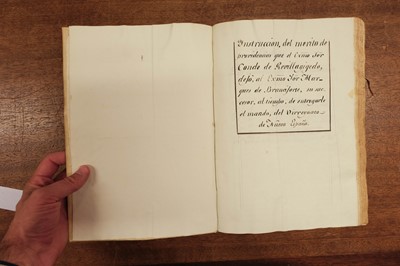 Lot 494 - Instruccion del Merito de Providencias. Important manuscript of Vice-Regal decrees, [1794]