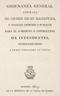 Lot 496 - Ordenanza General formada de Orden de su Magestad, Madrid, 1803