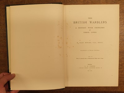 Lot 142 - Howard (H. Eliot). The British Warblers, 1st edition, 1907-15, 2 copies, one in original parts
