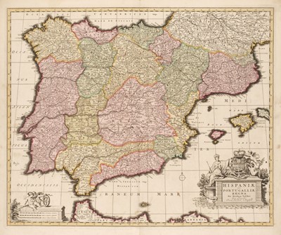 Lot 293 - Spain. Visscher (Nicolas), Hispaniae et Portugalliae Regna, circa 1690