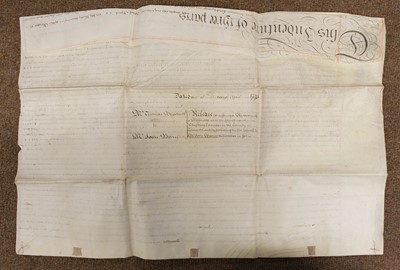 Lot 183 - George III Common Recovery. A vellum deed for the recovery of land in Chipping Campden