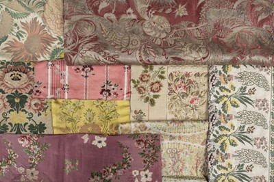 Lot 93 - Fabric. A small collection of Spitalfields & other early fragments,  mid 18th-early 19th century