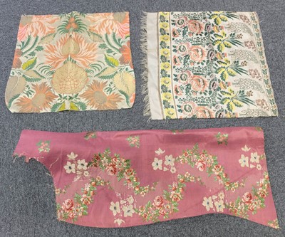 Lot 93 - Fabric. A small collection of Spitalfields & other early fragments,  mid 18th-early 19th century