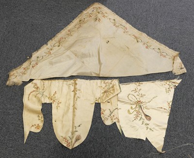 Lot 105 - Regency embroidery. A collection of fabrics & pocket books, late 18th/early 19th century