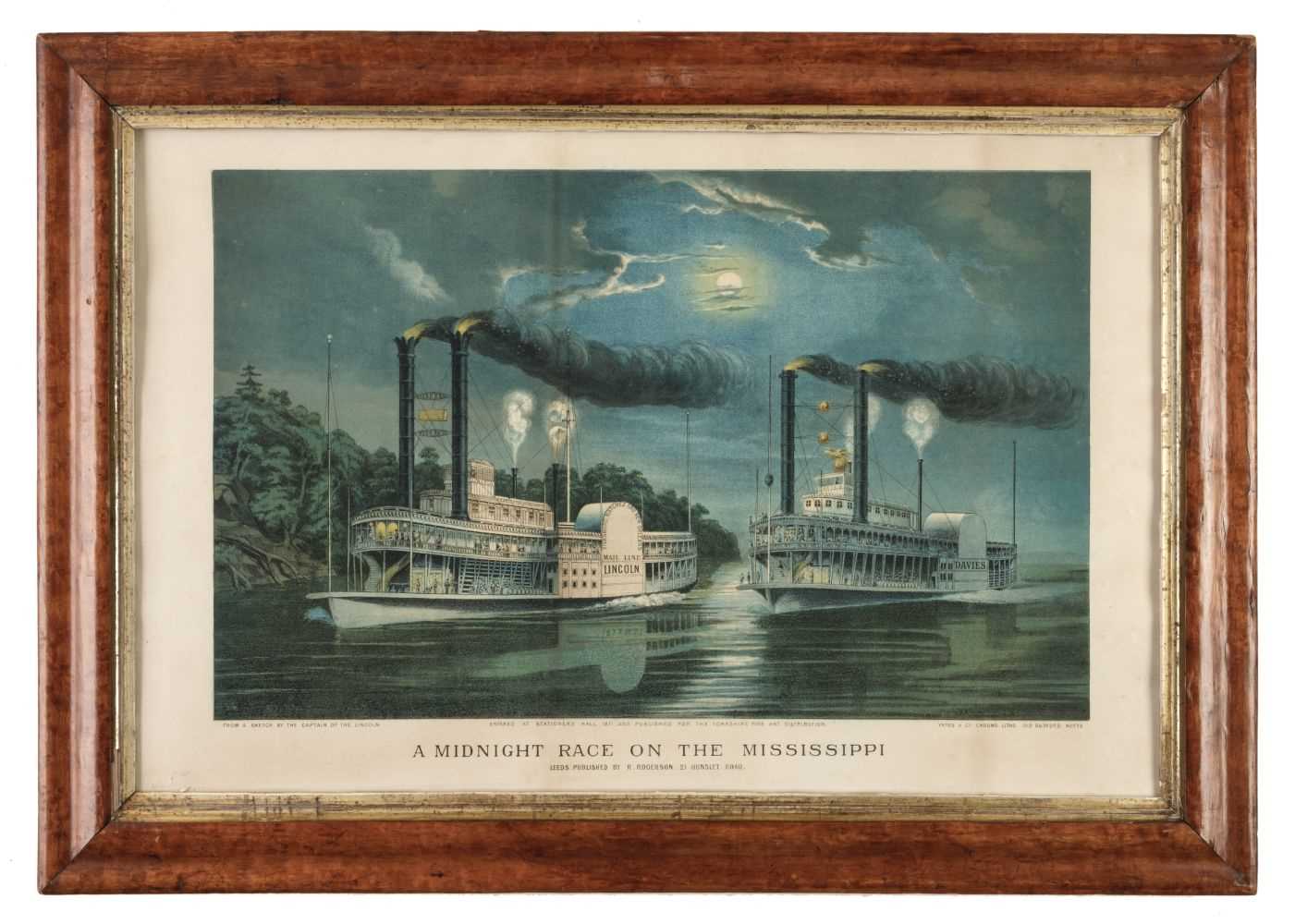 Lot 240 - Rogerson R., (publisher). A Midnight Race on the Mississippi, 1871