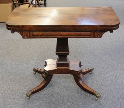 Lot 260 - Table. A William IV mahogany pedestal card table