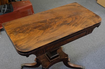 Lot 260 - Table. A William IV mahogany pedestal card table