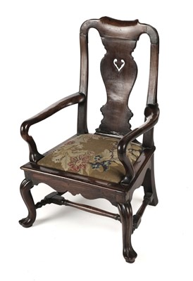 Lot 245 - Chair. A fine 18th century walnut child's chair