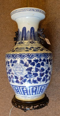 Lot 65 - Table Lamps. A pair of Chinese porcelain vases, late Qing converted to table lamps