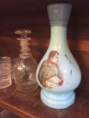 Lot 150 - Decanters. A pair of George III glass decanter and other items