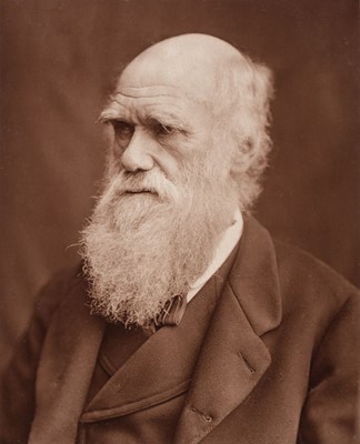 Lot 5 - Darwin (Charles, 1809-1882). Portrait [by Lock & Whitfield], 1877, printed 1880s, Woodburytype