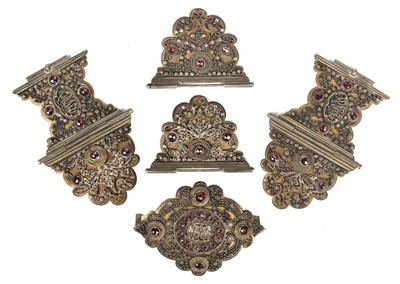 Lot 522 - Book Clasps. 19th century filigree book clasps and medallion