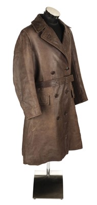 Lot 307 - Motoring Overcoat. Two 1930s leather overcoats