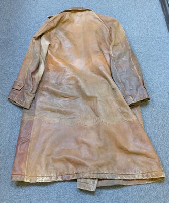 Lot 307 - Motoring Overcoat. Two 1930s leather overcoats