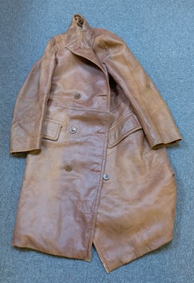 Lot 307 - Motoring Overcoat. Two 1930s leather overcoats