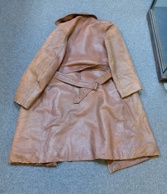 Lot 307 - Motoring Overcoat. Two 1930s leather overcoats
