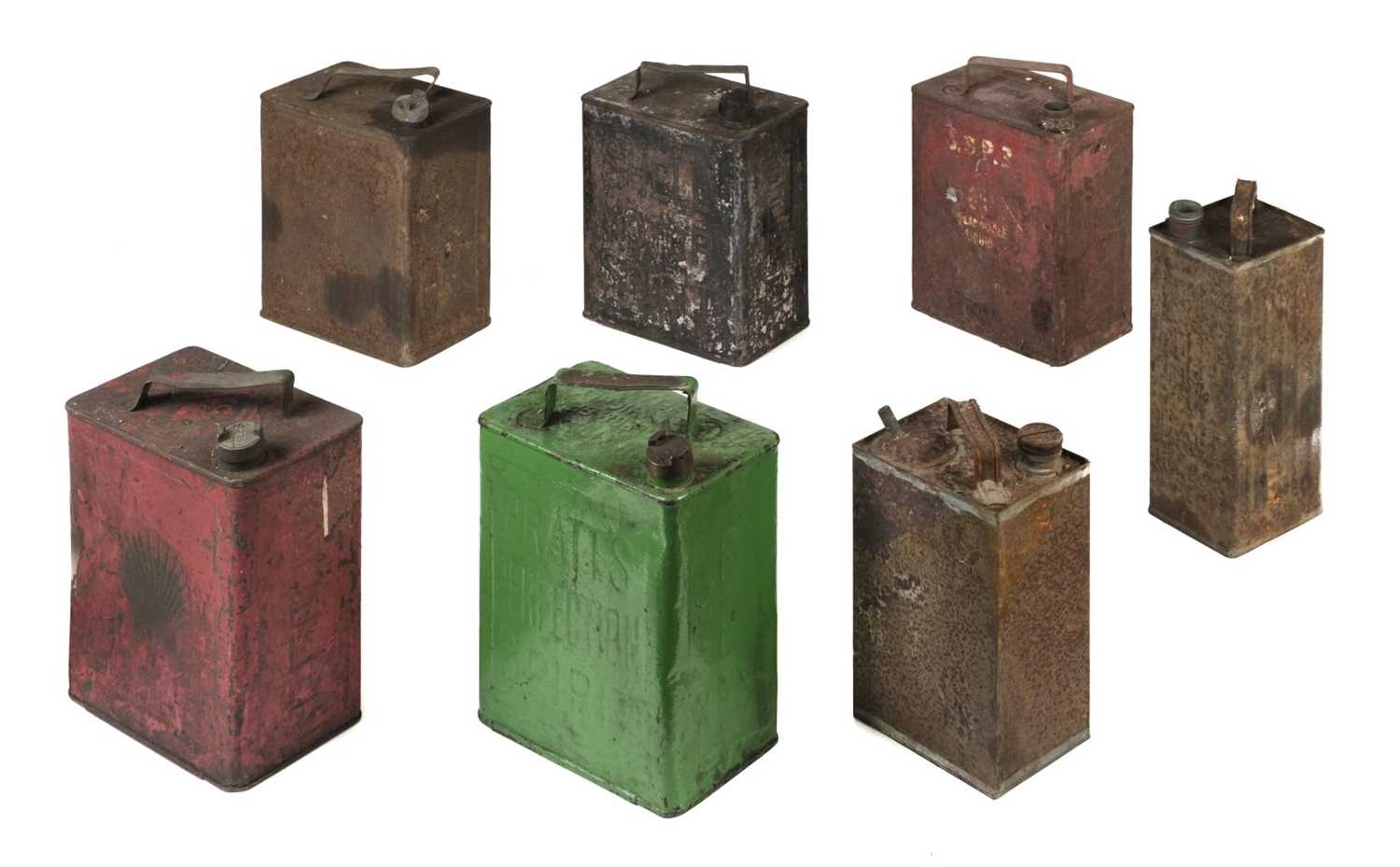 hout Imperialisme goedkoop Lot 318 - Petrol Cans. A collection of vintage petrol