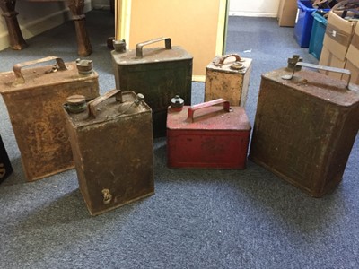 Lot 319 - Petrol Cans. A collection of vintage petrol cans