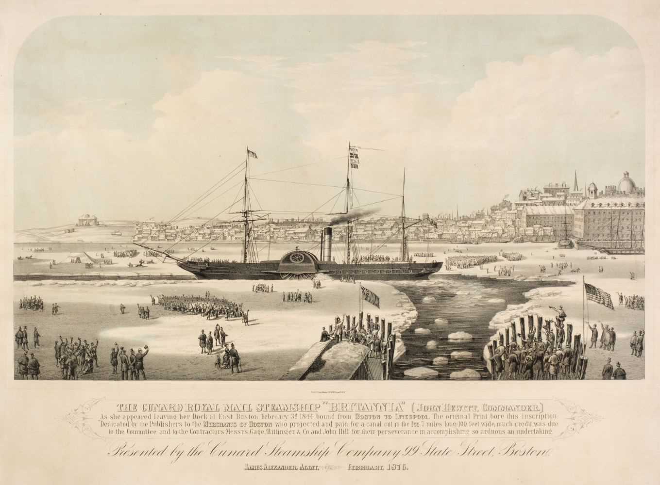 Lot 220 - Maritime. The Cunard Royal Mail Ship "Britannia"...at East Boston, 1876