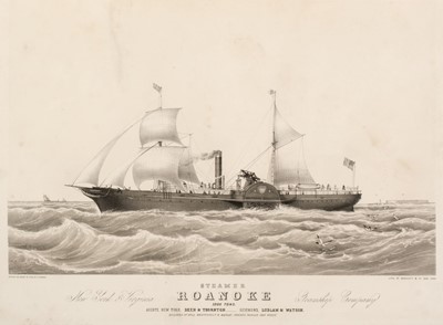 Lot 229 - Parsons (Charles).  Steamer Roanoke. New York & Virginia Steamship Company, c.1870