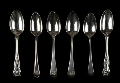 Lot 135 - Spoons. A collection of silver dessert spoons