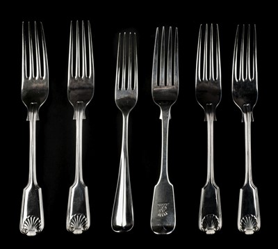 Lot 120 - Forks. A collection of silver table forks