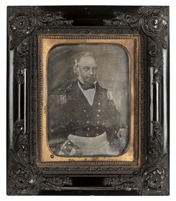 Lot 149 - Half-plate daguerreotype of a British naval officer, late 1850s
