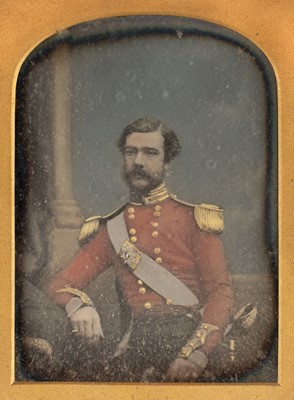 Lot 159 - Quarter-plate daguerreotype of a British officer by Antoine Claudet, c.1851