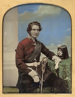 Lot 160 - Quarter-plate ambrotype of a Captain of the Staffordshire Militia, c.1860