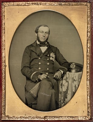 Lot 164 - Quarter-plate ambrotype of a British Naval Officer, c.1860
