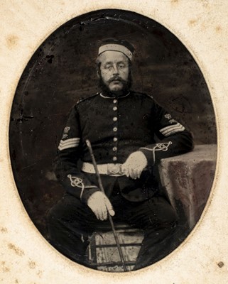 Lot 168 - Quarter-plate ambrotype of a Sergeant of the Royal Artillery, c.1860