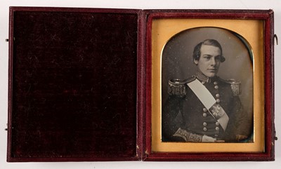 Lot 170 - Sixth-plate daguerreotype of a (?)Captain of the 82nd Foot, c.1846