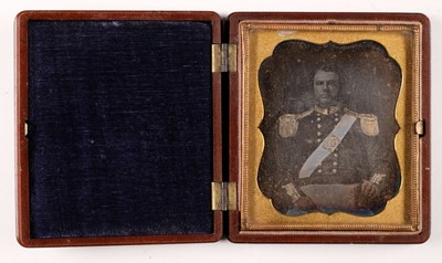 Lot 171 - Sixth-plate daguerreotype of a British officer, c.1856