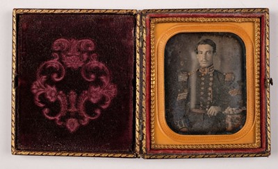 Lot 175 - Sixth-plate daguerreotype of a British officer, early 1850s