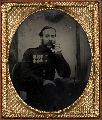 Lot 178 - Sixth-plate ambrotype of a British soldier, c.1860