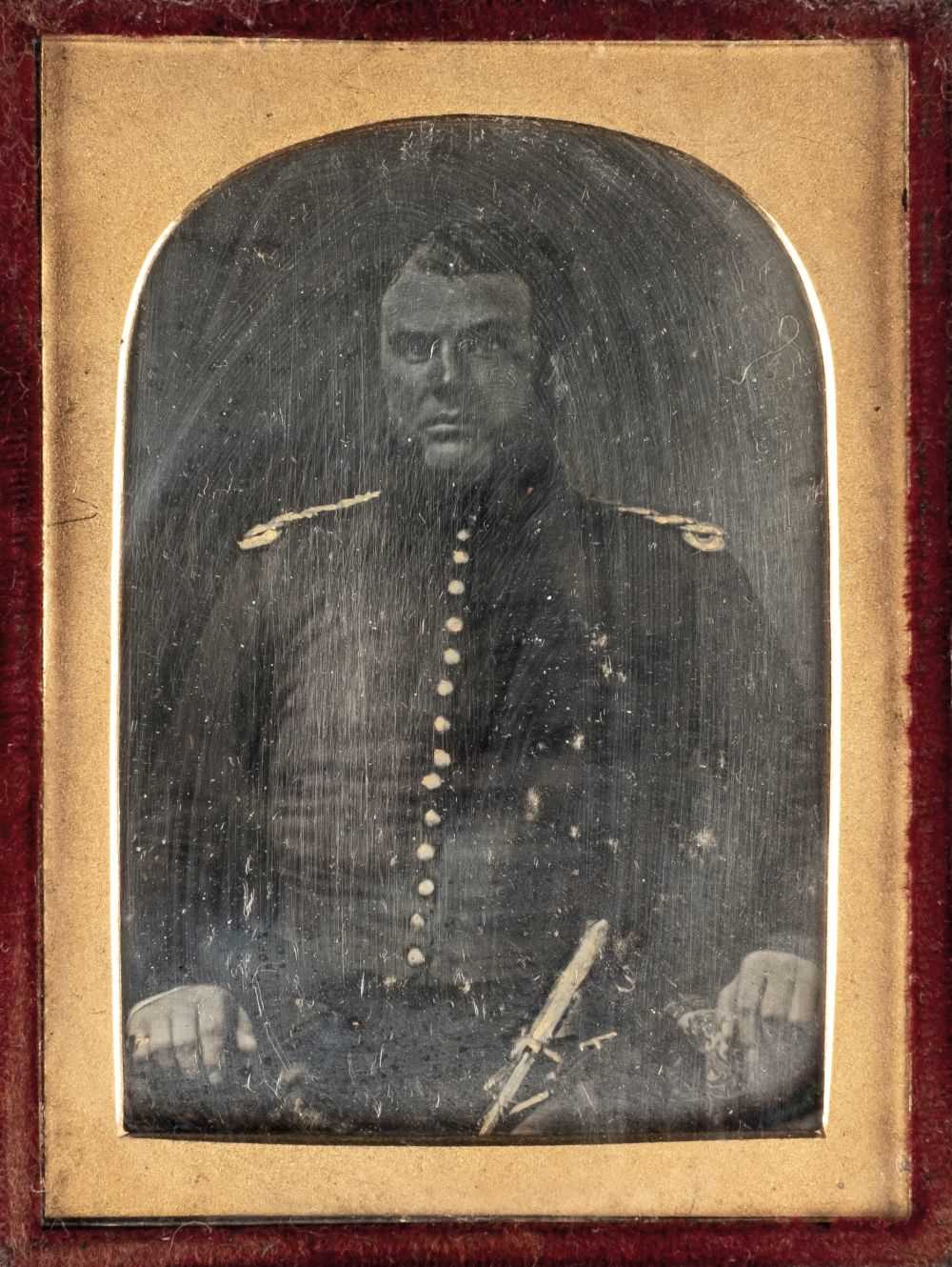 Lot 188 - Ninth-plate daguerreotype of a British military officer, c.1845