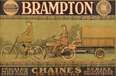 Lot 281 - Cycling. Brampton advertising poster c.1910