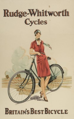 Lot 280 - Cycling. A Rudge-Whitworth Cycles advertising poster c.1920