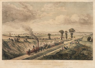 Lot 170 - Baynes (Thomas Mann, after). Pair of Views of Canterbury and Whitstable Railway Opening Day, 1830