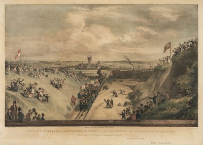 Lot 170 - Baynes (Thomas Mann, after). Pair of Views of Canterbury and Whitstable Railway Opening Day, 1830