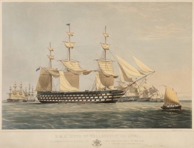 Lot 199 - Dutton (Thomas Goldsworth). H.M.S. "Duke of Wellington", 131 Guns, London: Ackermann, 1853