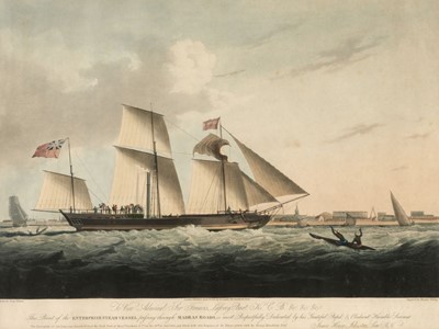 Lot 202 - Fielding (Theodore). Enterprize Steam Vessel passing through Madras Roads, 1825