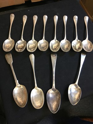 Lot 137 - Spoons. A collection of silver serving spoons