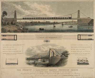 Lot 223 - Miller (W.). The Stockton and Darlington Railway Suspension Bridge..., circa 1830