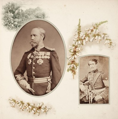 Lot 198 - 57th & 77th (West and East Middlesex) Regiments of Foot. A cabinet card & carte de visite album