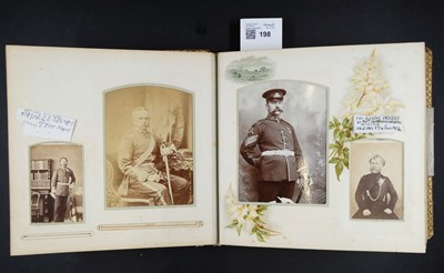 Lot 198 - 57th & 77th (West and East Middlesex) Regiments of Foot. A cabinet card & carte de visite album
